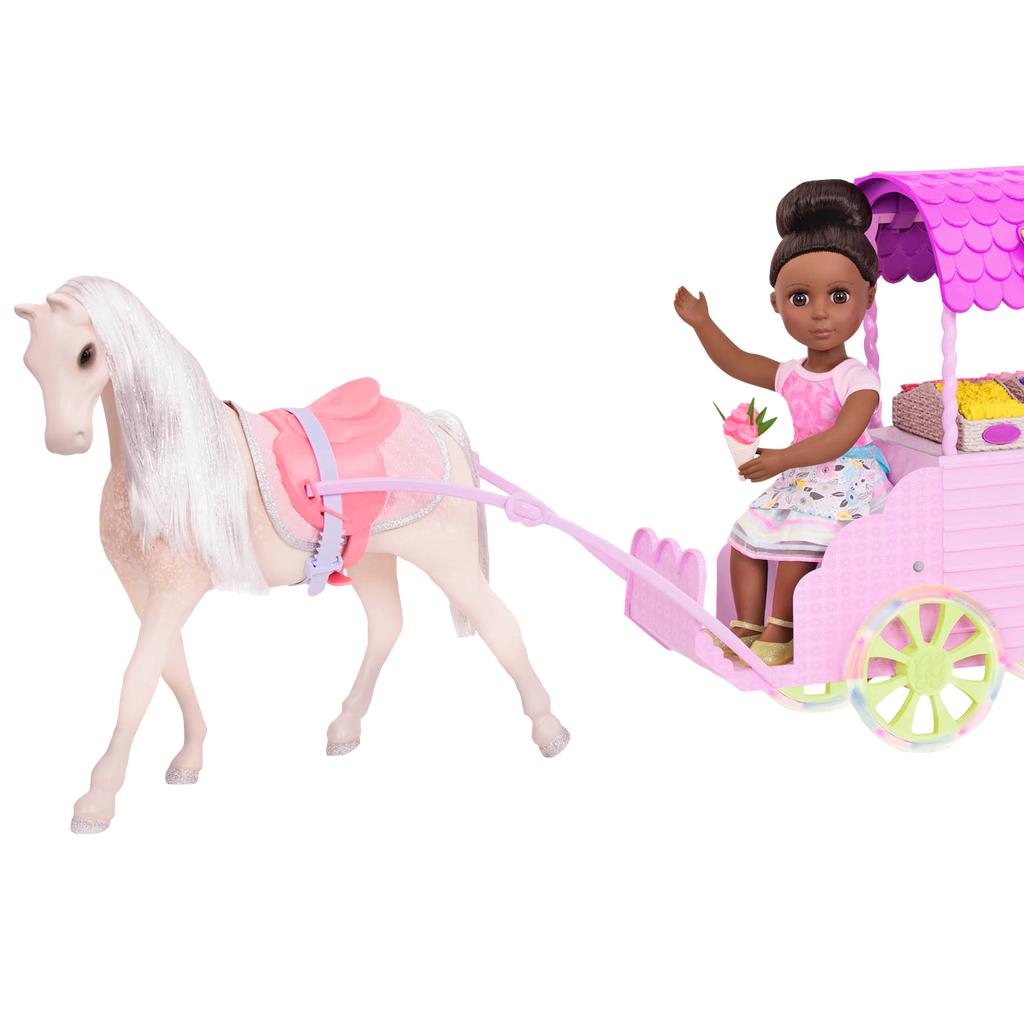 14-inch doll with flower carriage