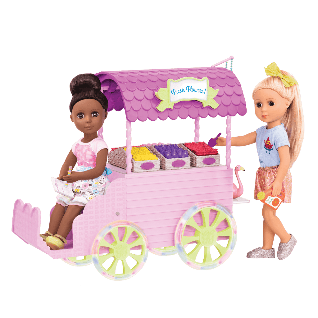 14-inch doll with flower carriage