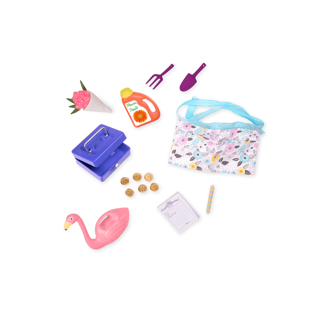 14-inch doll with flower carriage