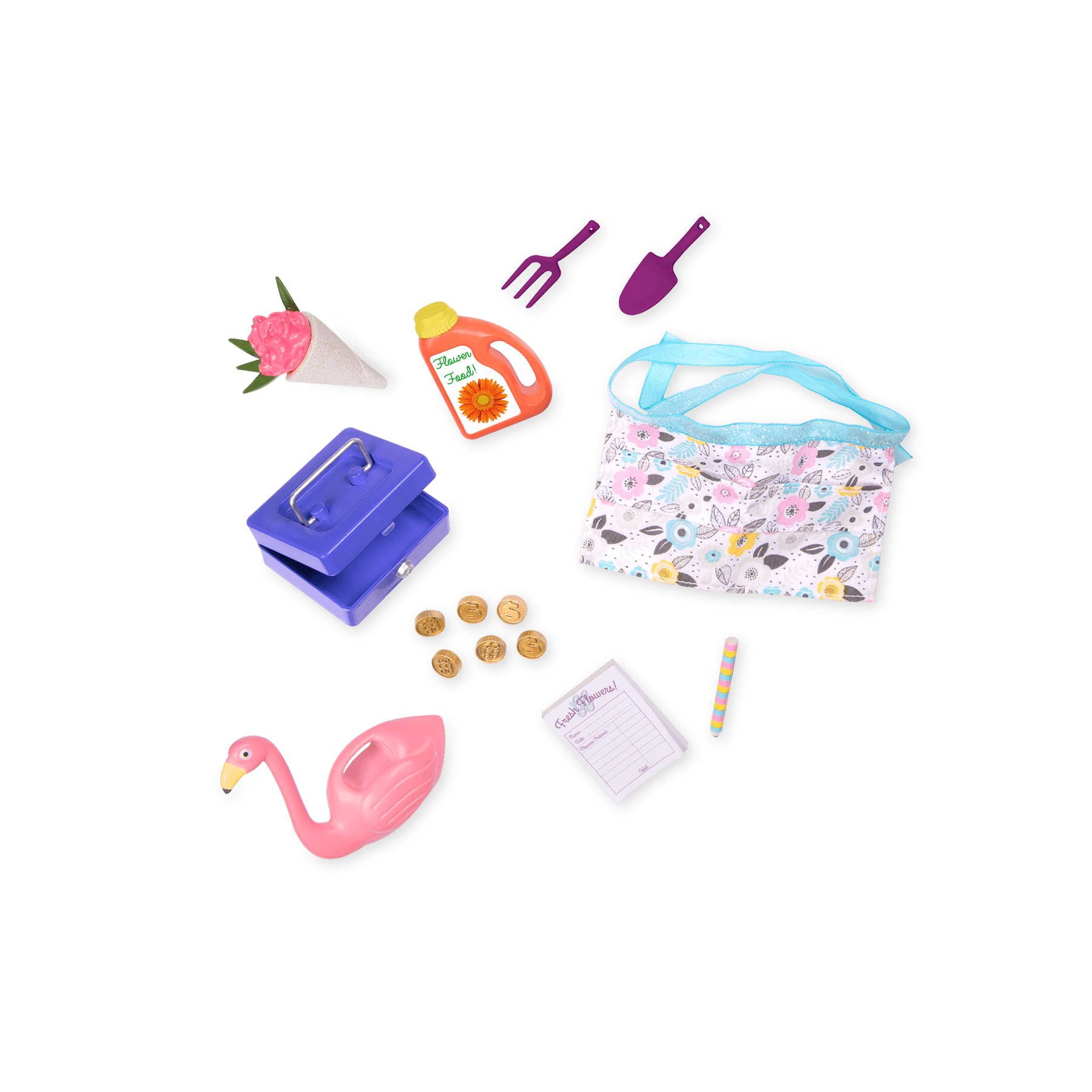 14-inch doll with flower carriage