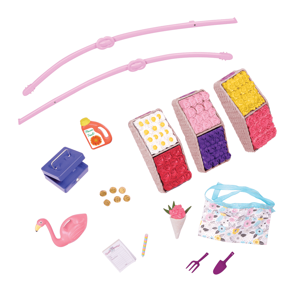 14-inch doll with flower carriage