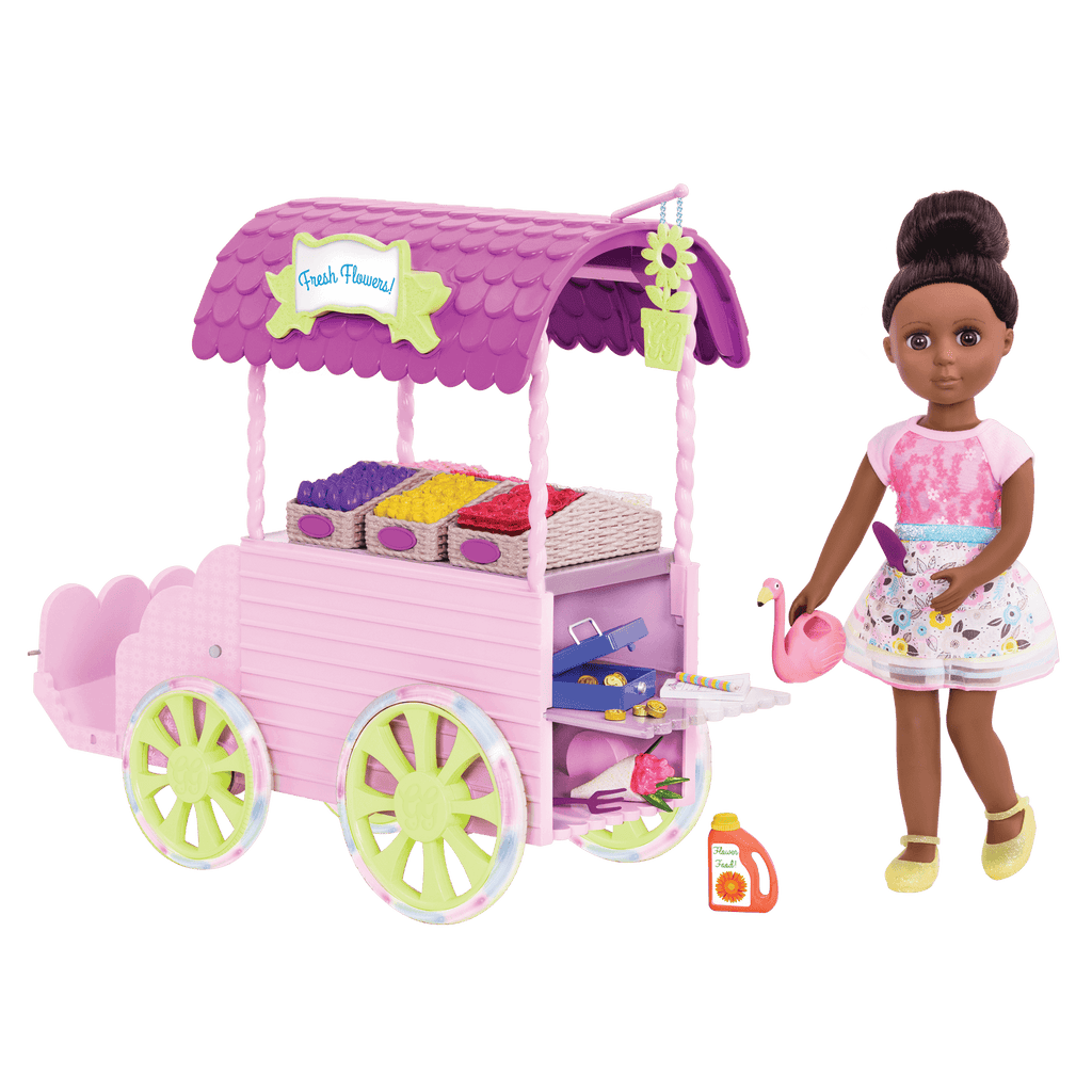 14-inch doll with flower carriage