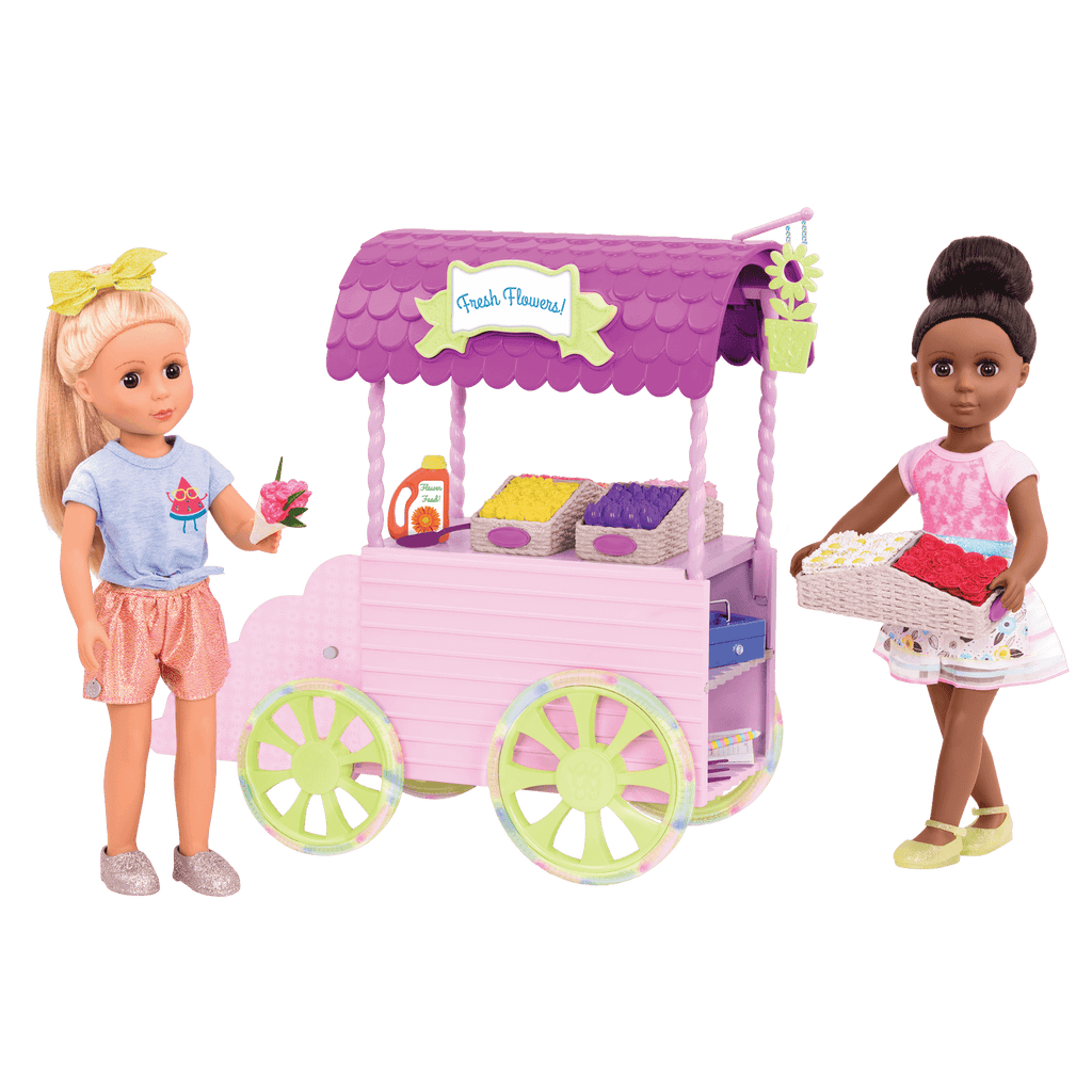 14-inch doll with flower carriage
