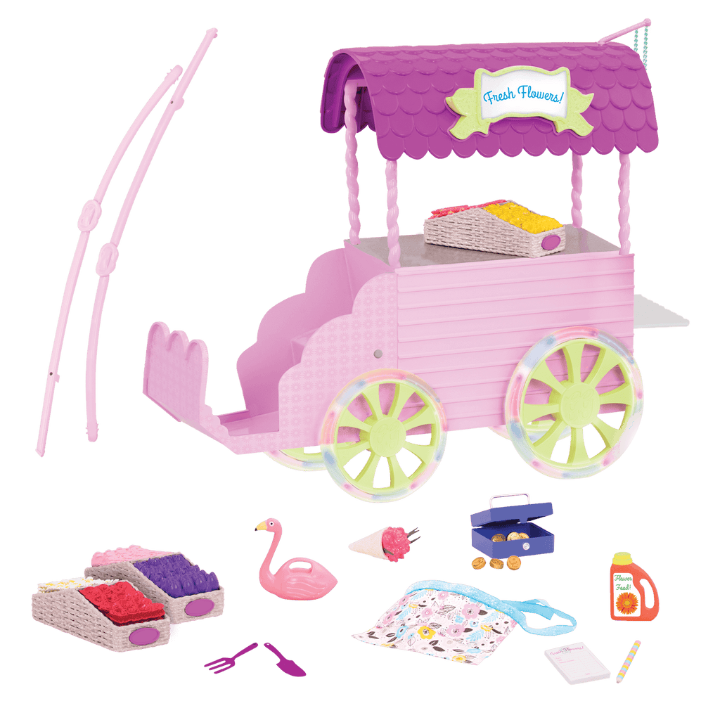 14-inch doll with flower carriage