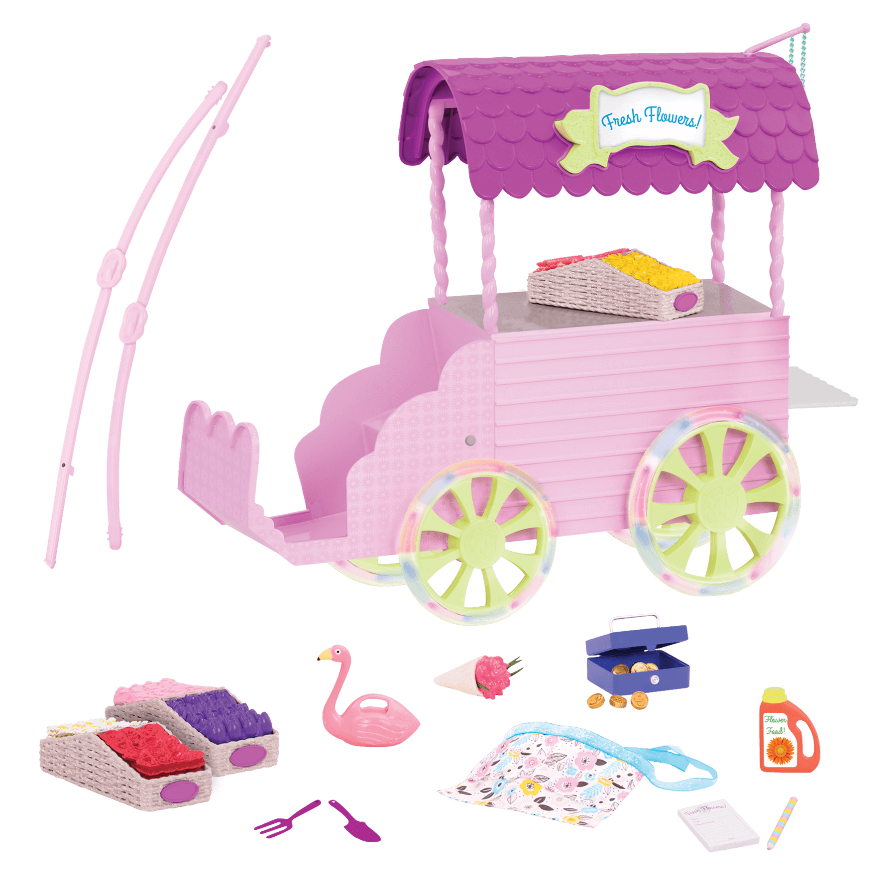 14-inch doll with flower carriage