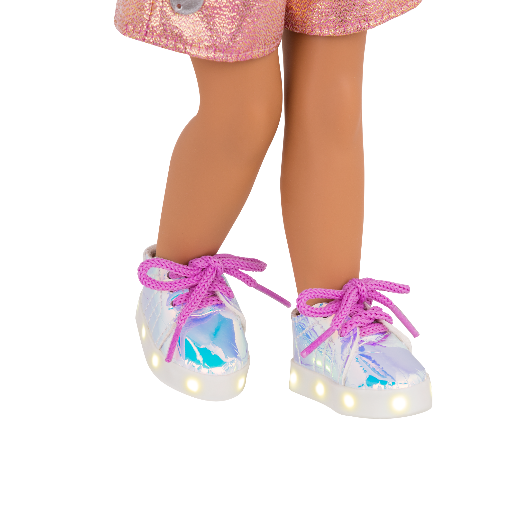 Light-up shoes for 14-inch doll
