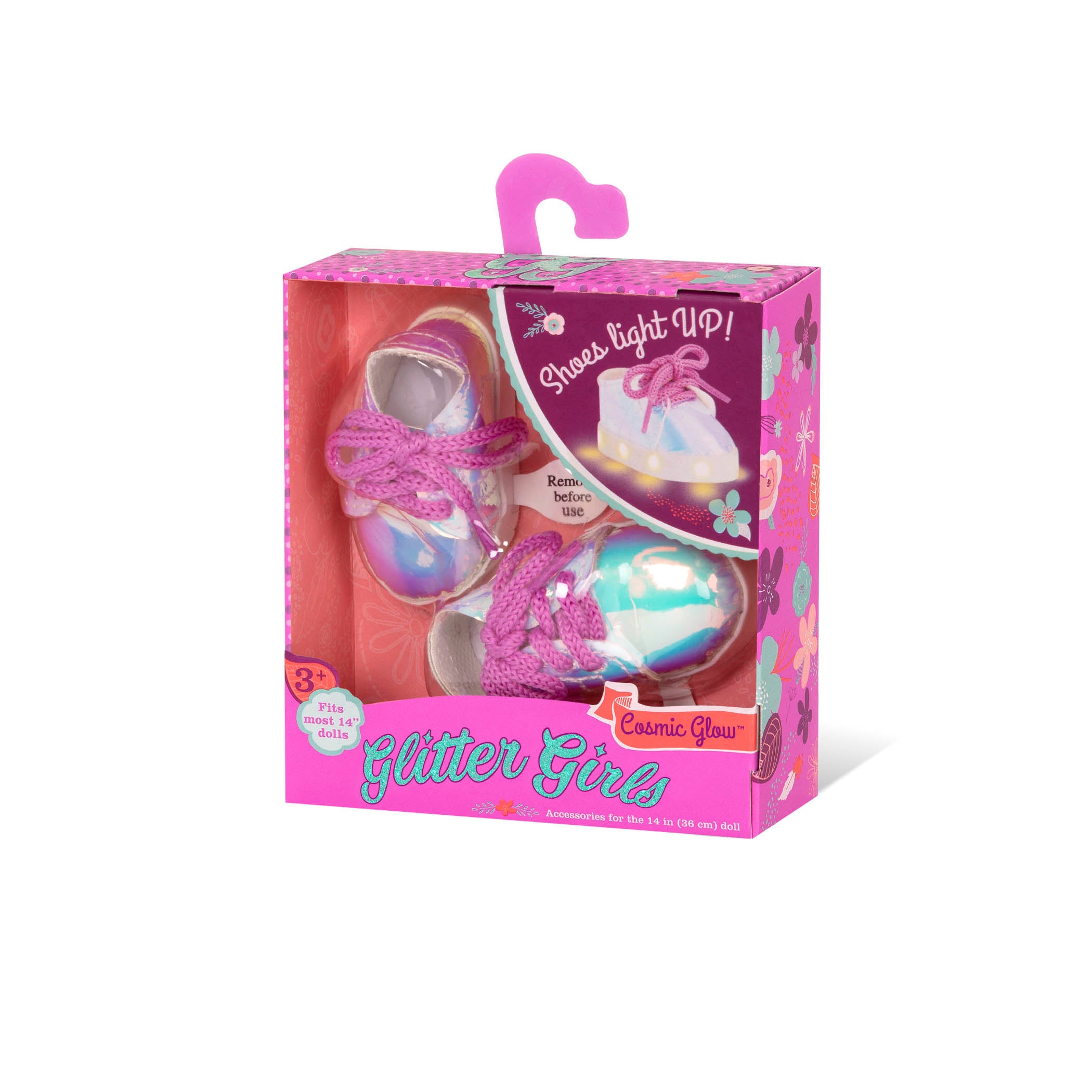Light-up shoes for 14-inch doll
