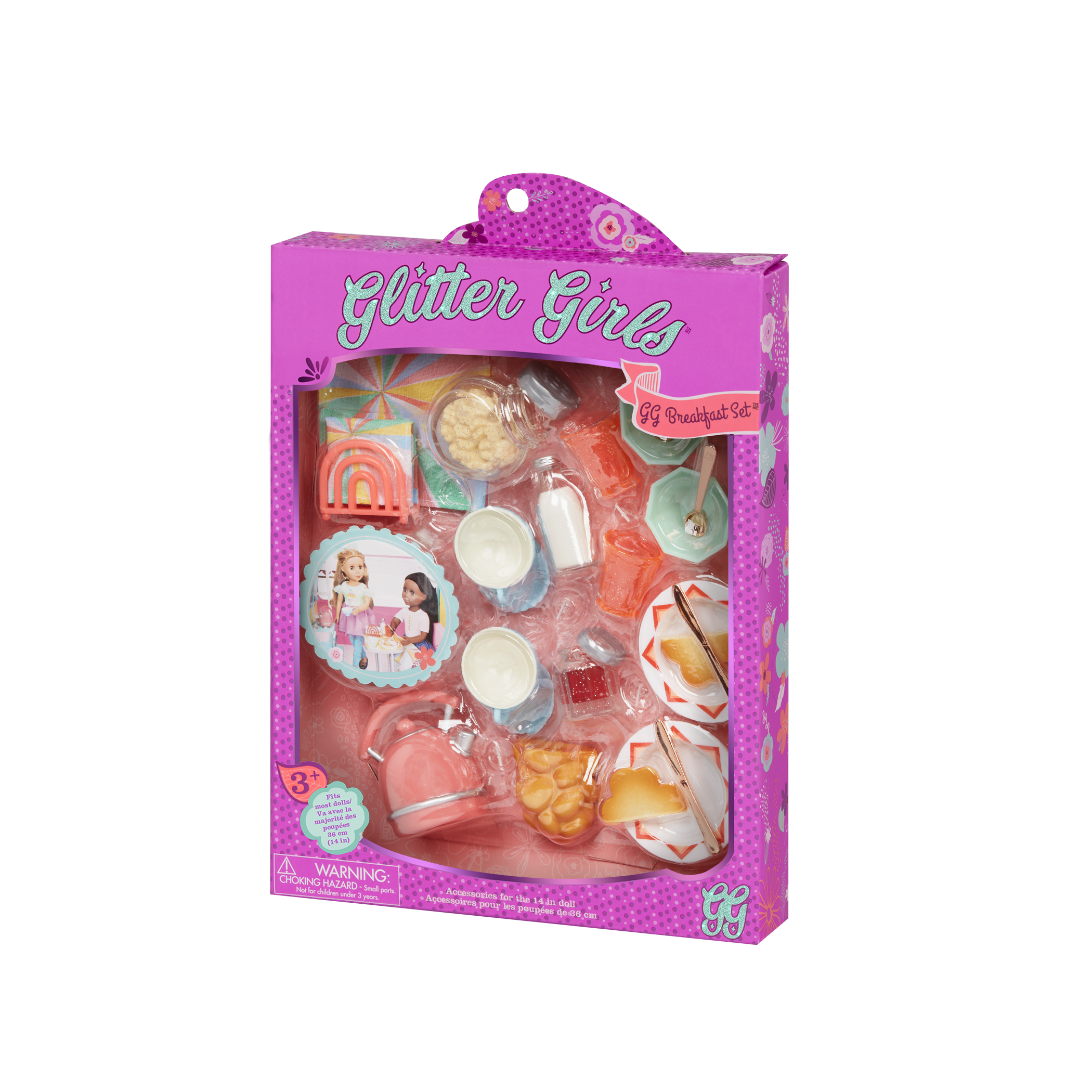 14-inch doll with breakfast playset