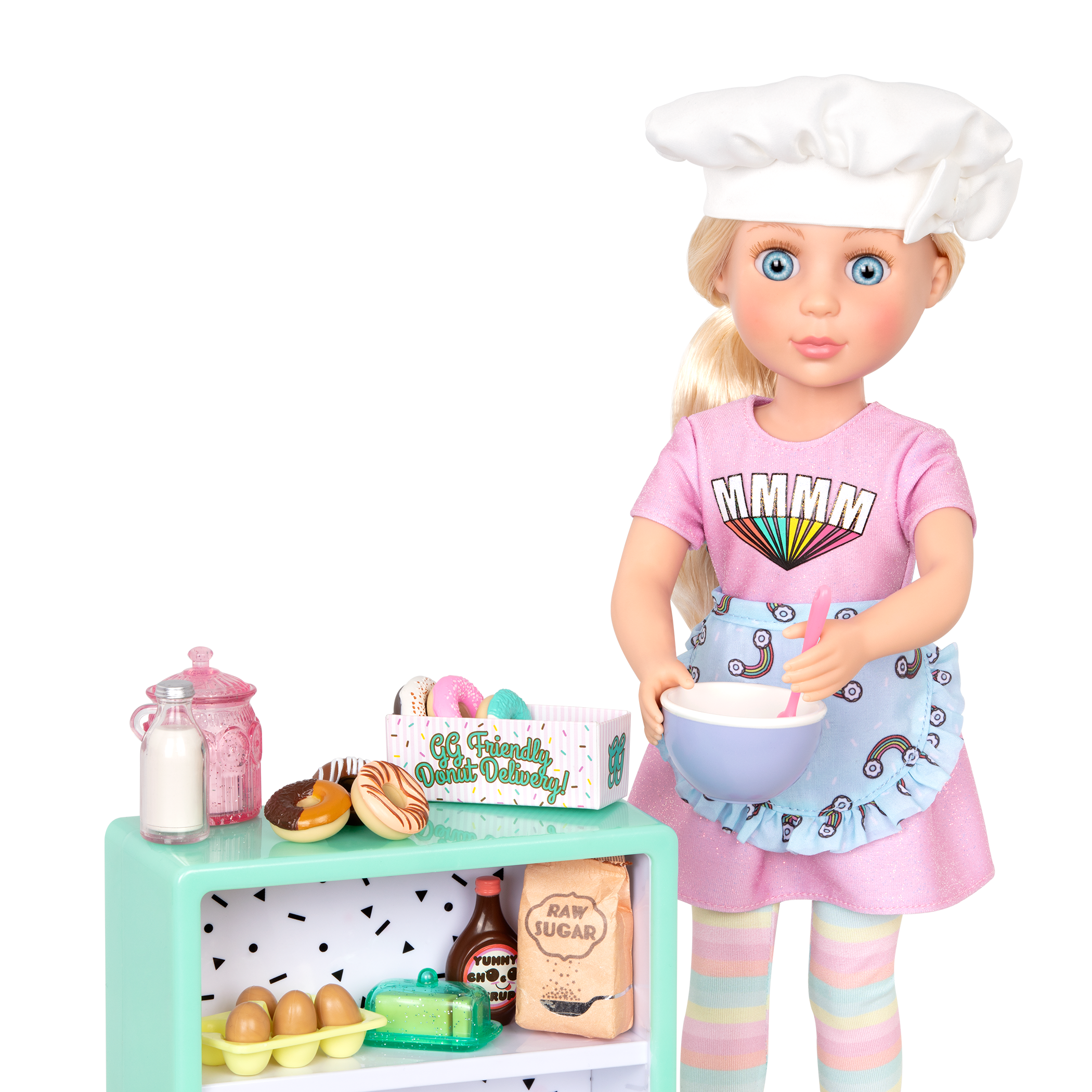 14-inch doll baking donuts