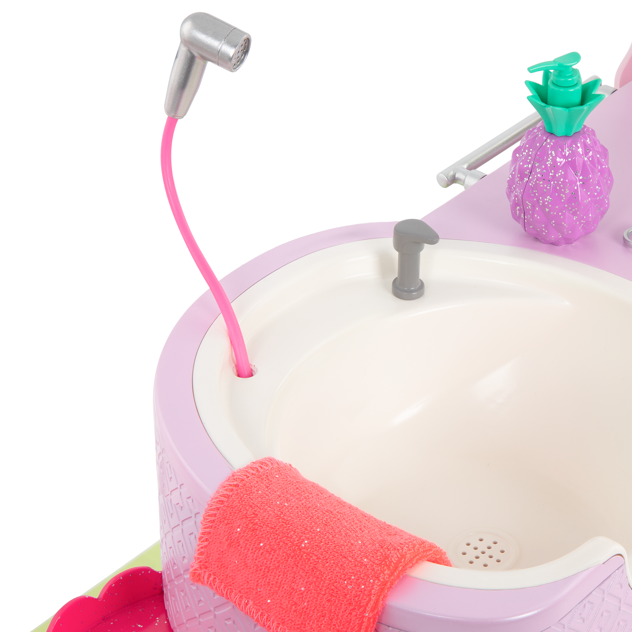 Two 14-inch dolls with hair salon playset