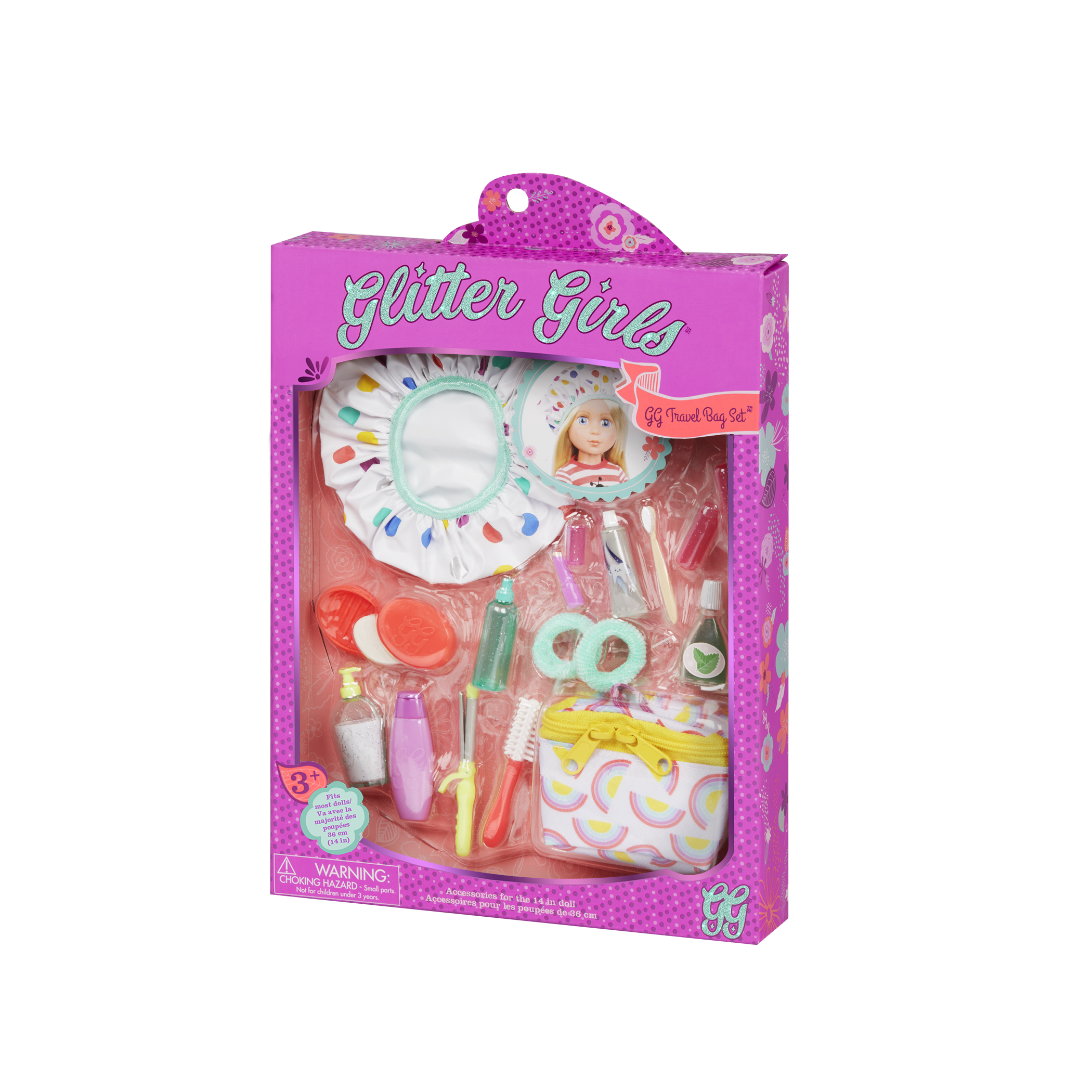 Two 14-inch dolls using travel bag and accessory playset