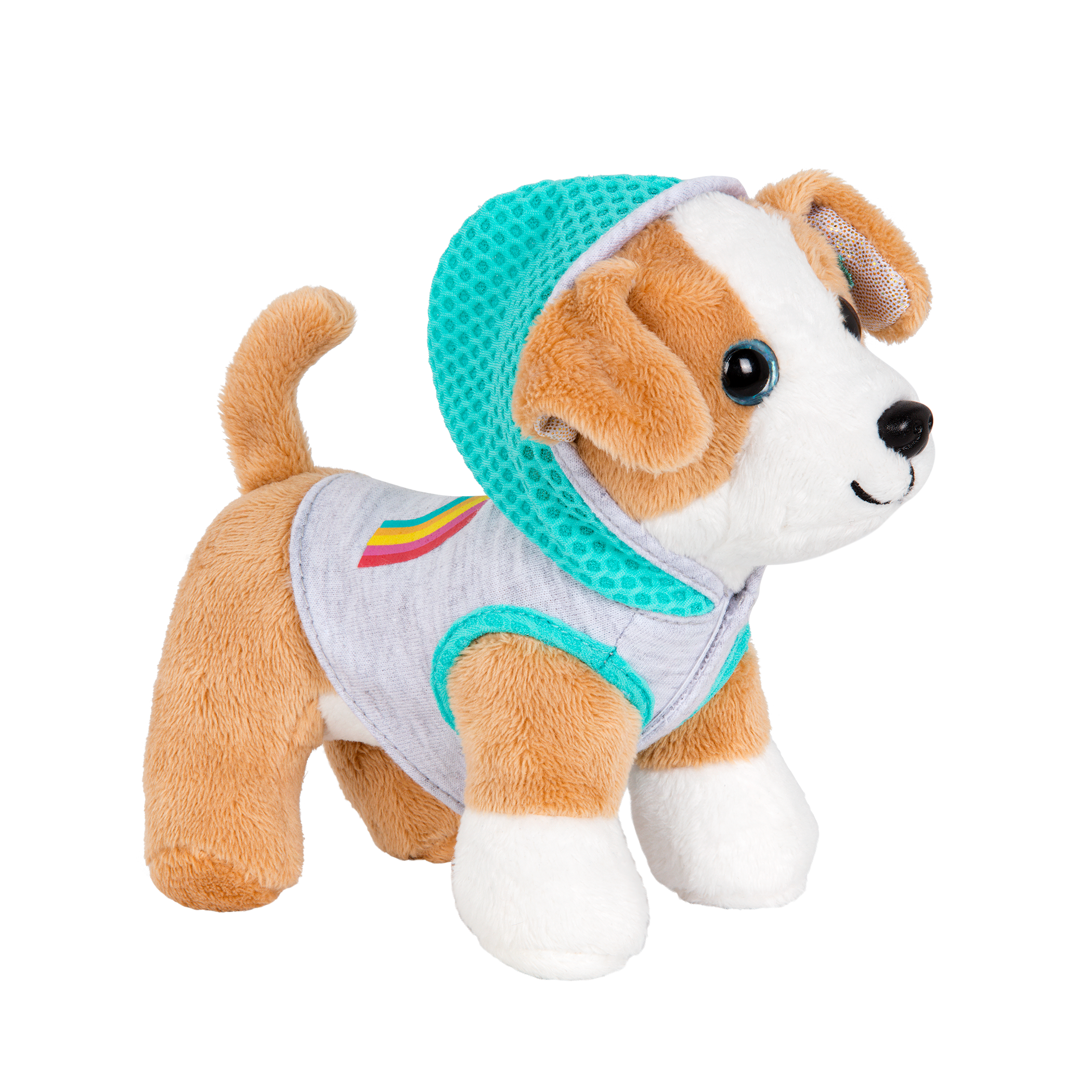 Set of three dog plushie outfits