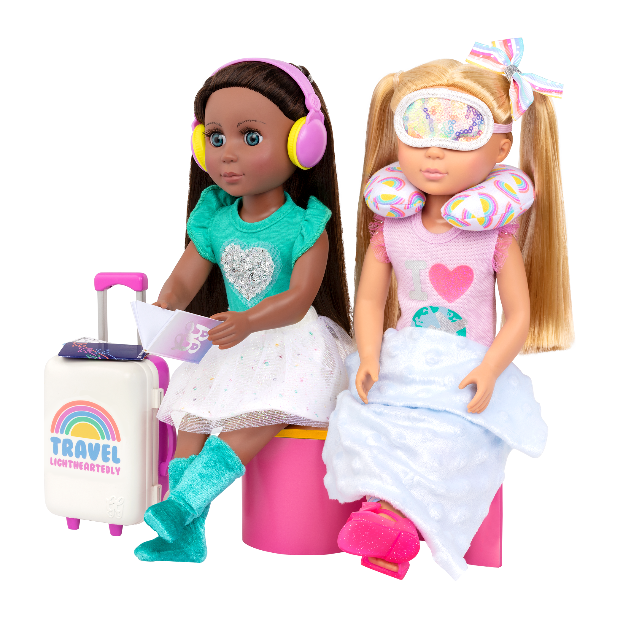 Carry-on luggage playset with travel accessories