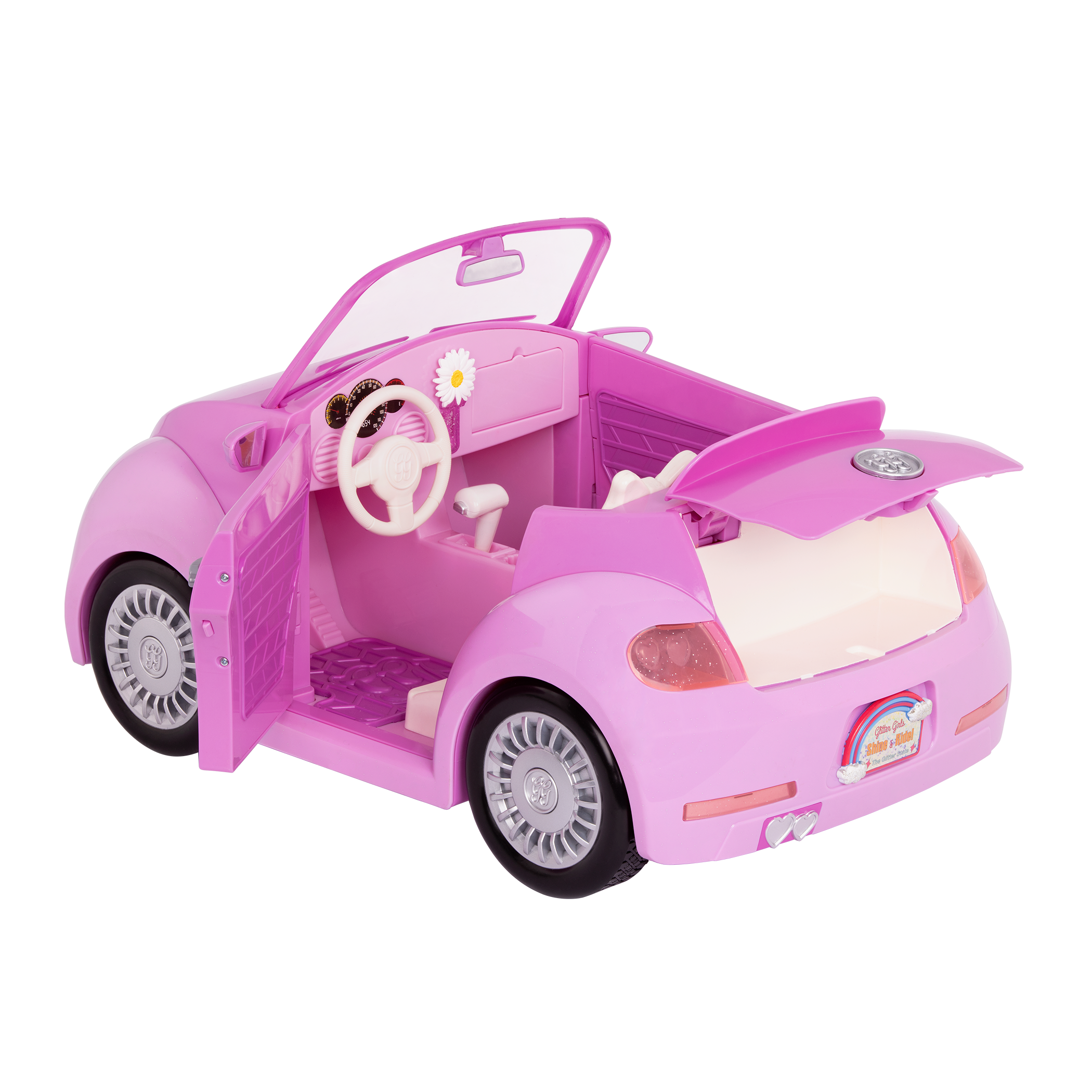 Purple toy convertible punch buggy car