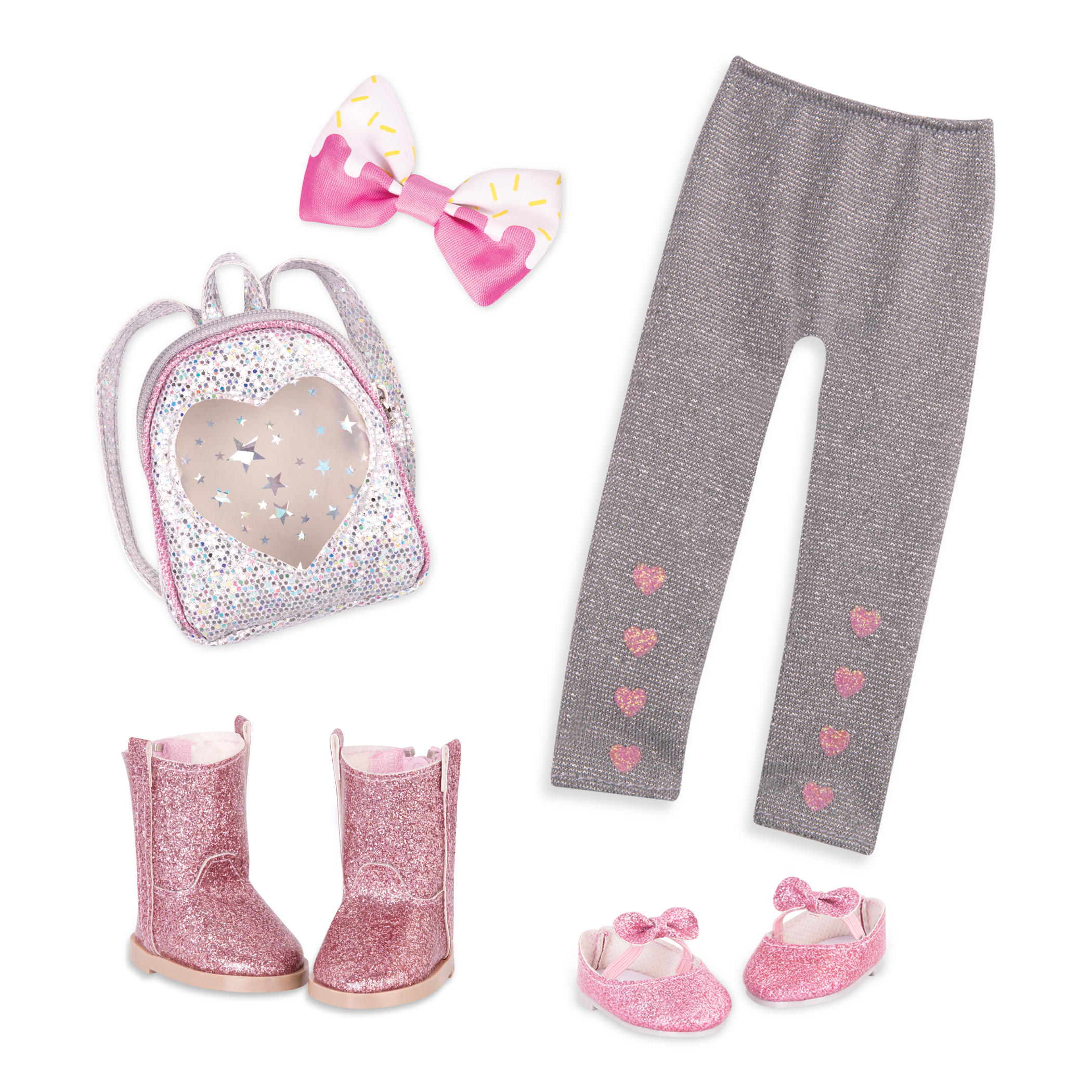 Glitter-themed clothes for 14-inch doll