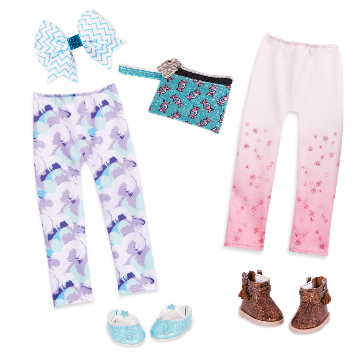 Star and candy-themed clothes for 14-inch doll