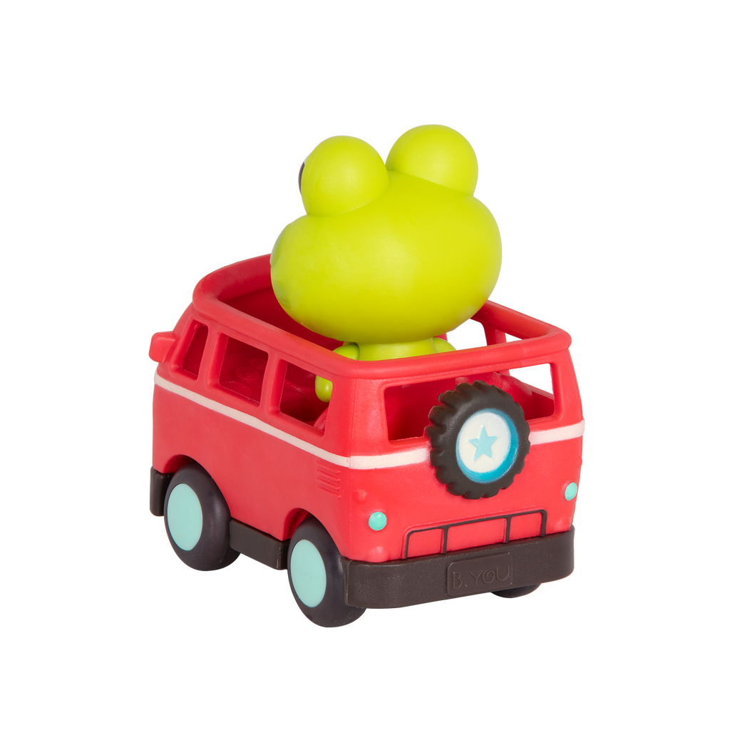 Light-up toy frog and retro van