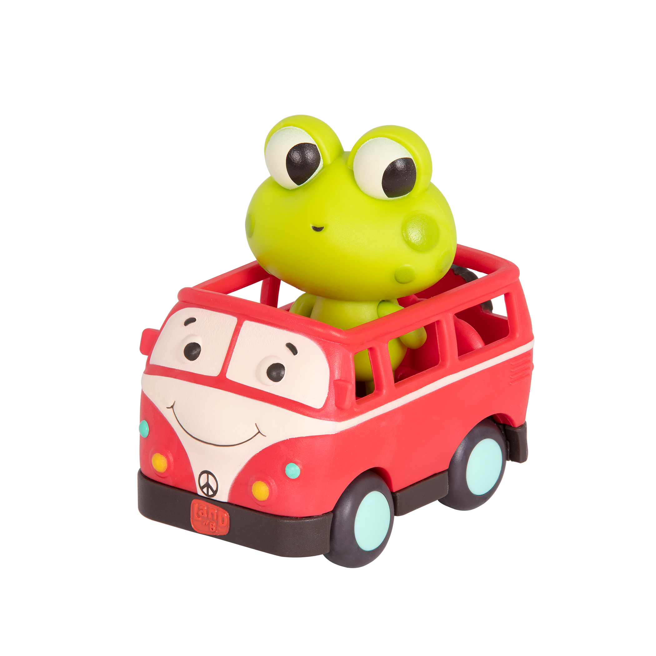 Light-up toy frog and retro van