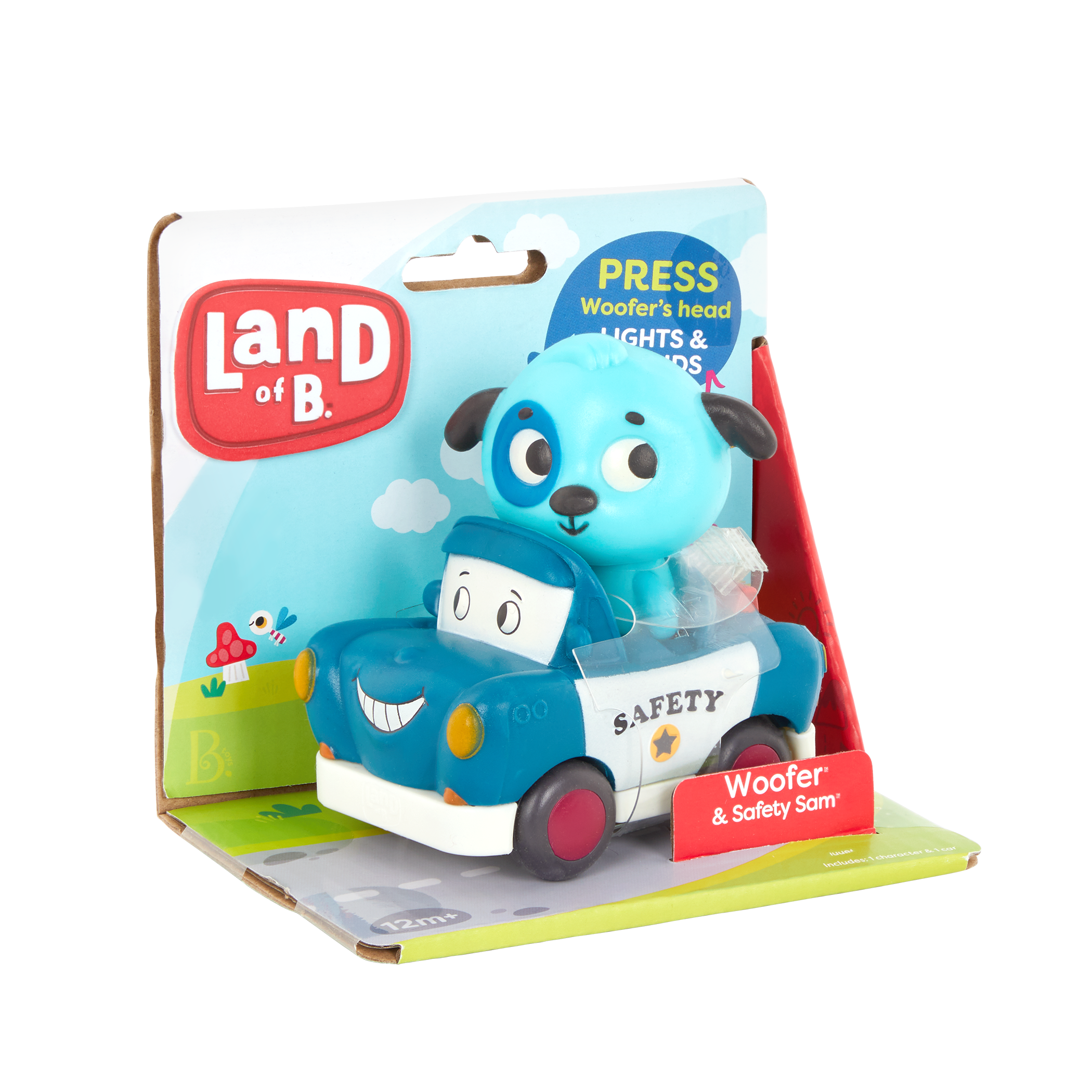 Light-up toy dog and police car