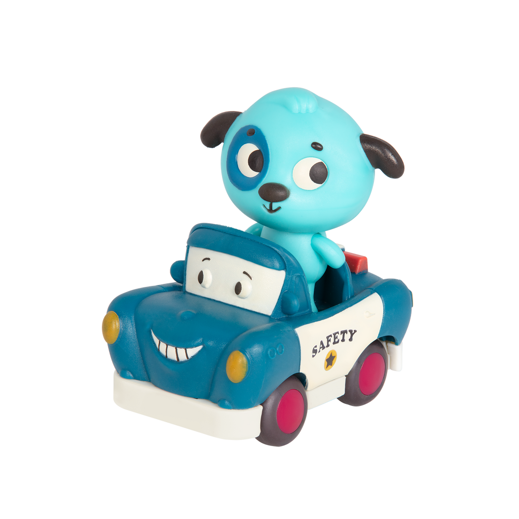 Light-up toy dog and police car