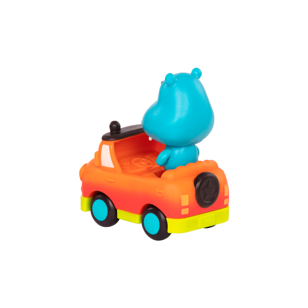 Light-up toy hippo in pickup truck