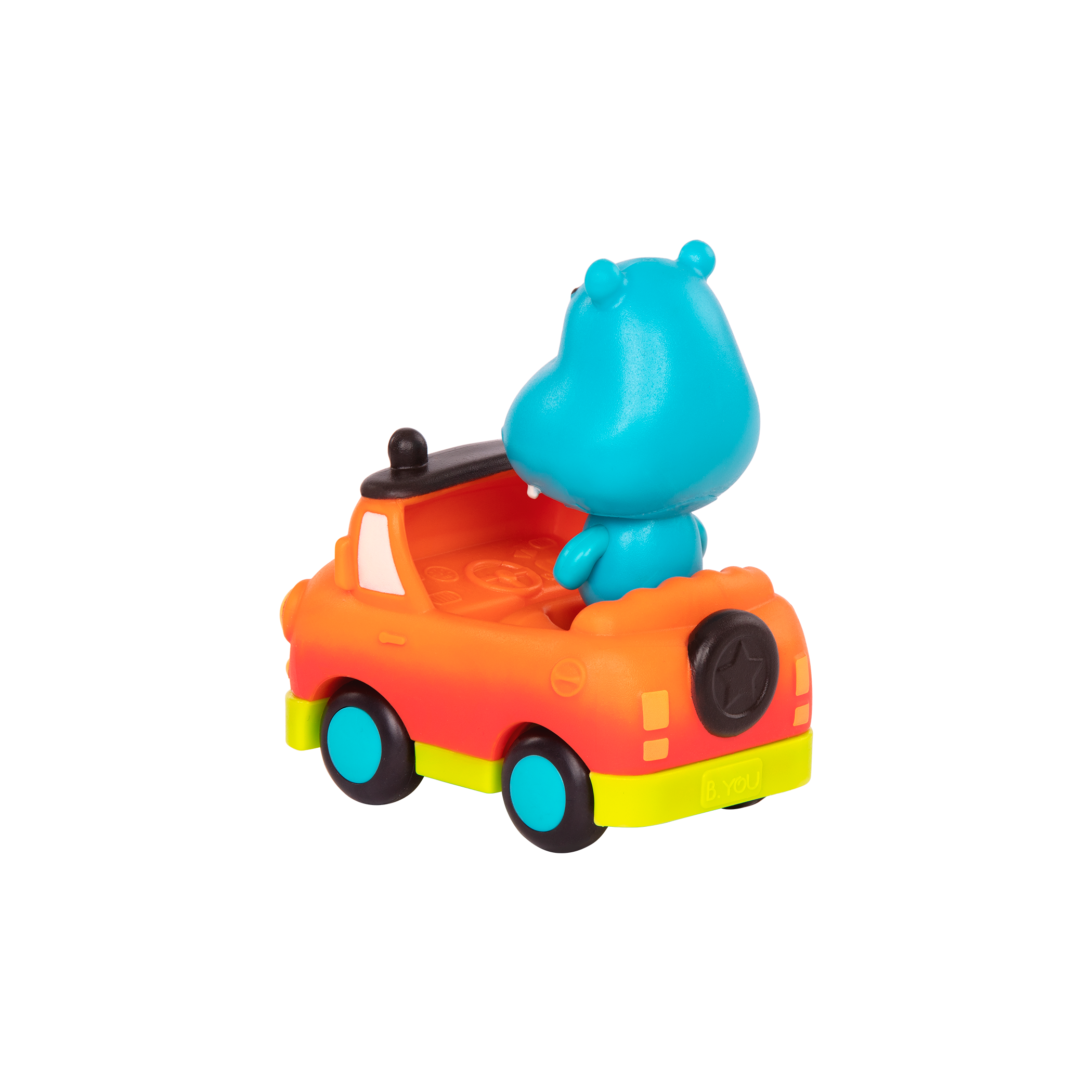 Light-up toy hippo in pickup truck
