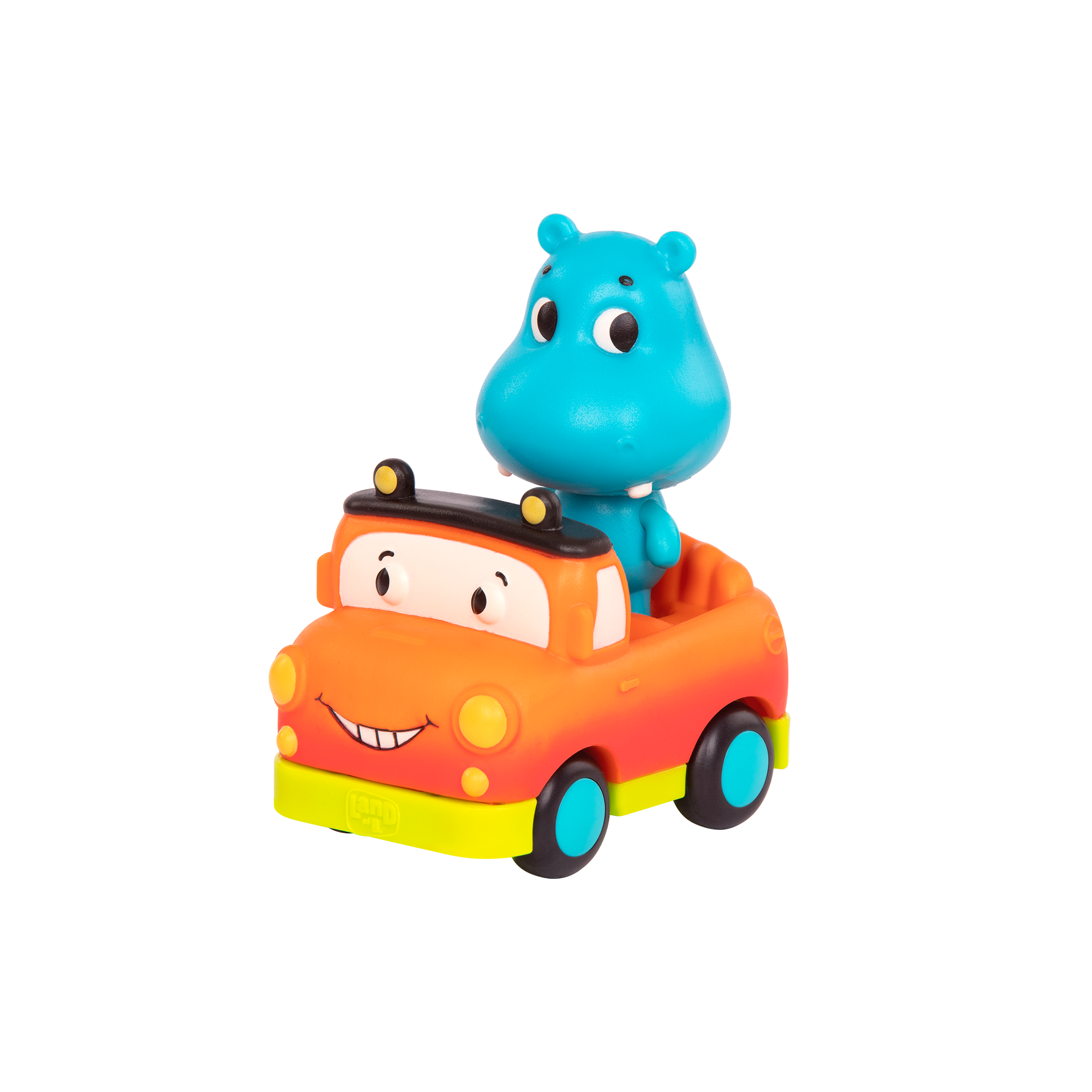 Light-up toy hippo in pickup truck