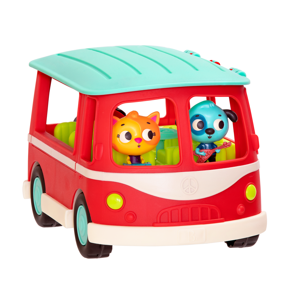 Musical toy bus with three animal characters