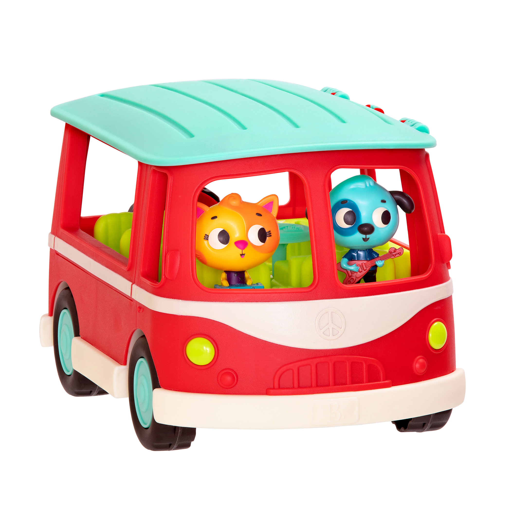 Musical toy bus with three animal characters