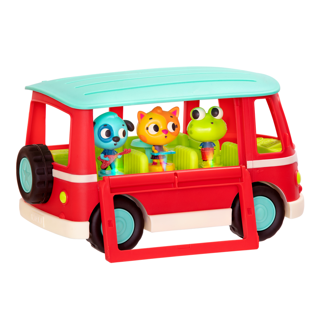 Musical toy bus with three animal characters