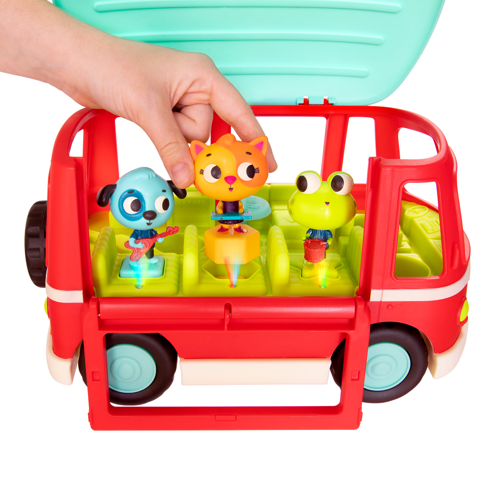 Musical toy bus with three animal characters