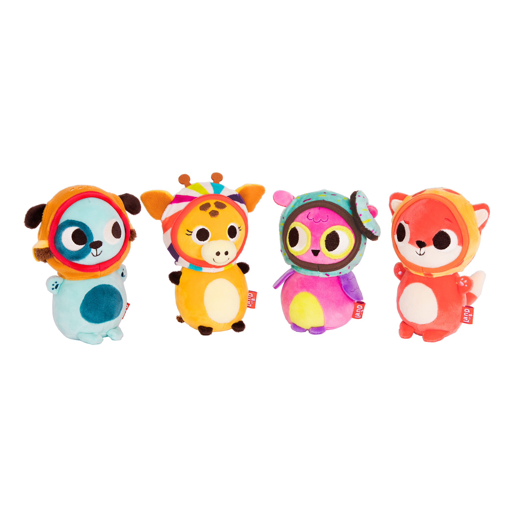 Plush owl with a donut hood.