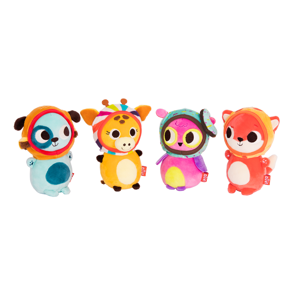 Plush fox with a pizza hood.