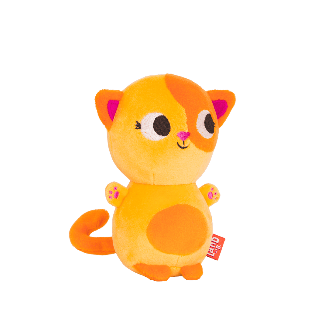 Plush cat with an ice cream hood.