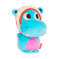 Plush hippo with a popcorn hood.