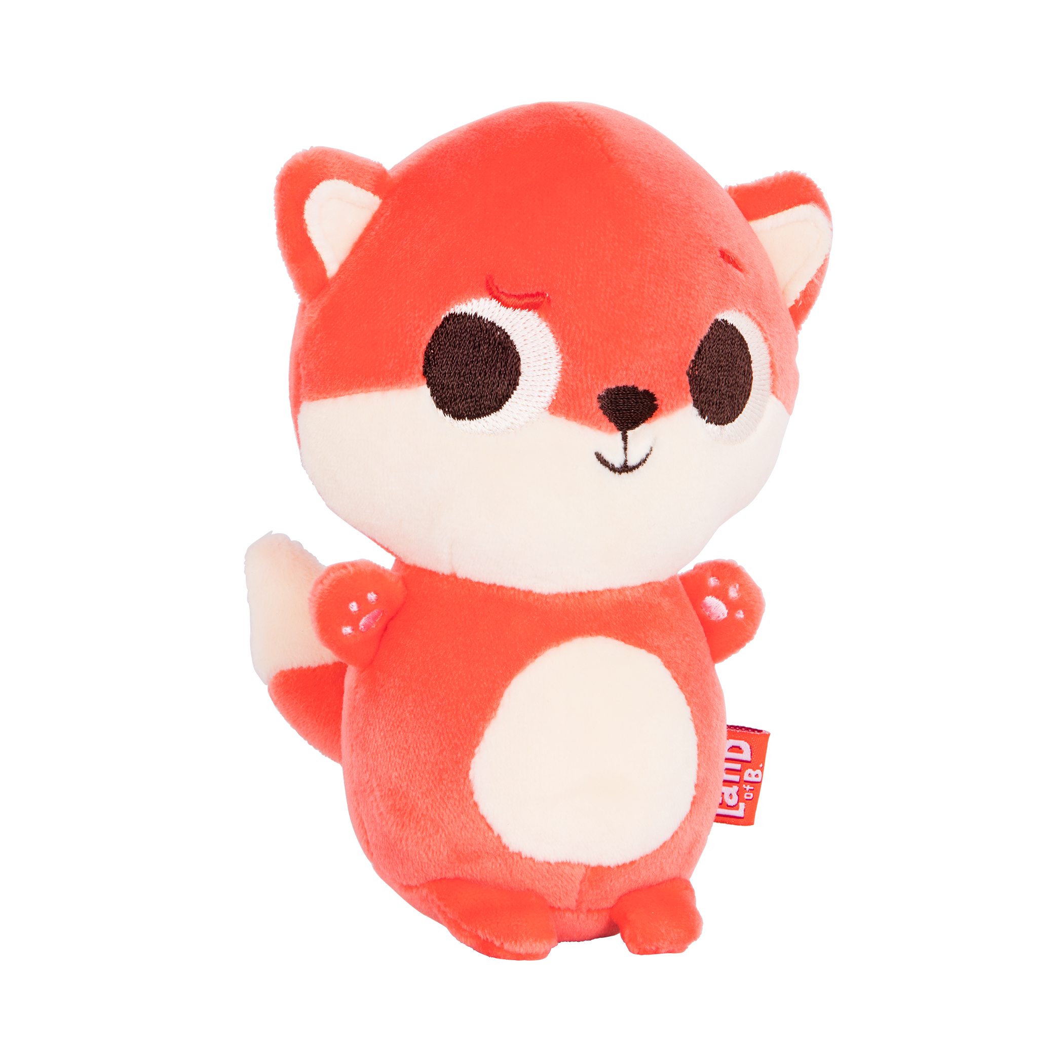 Plush fox with a pizza hood.