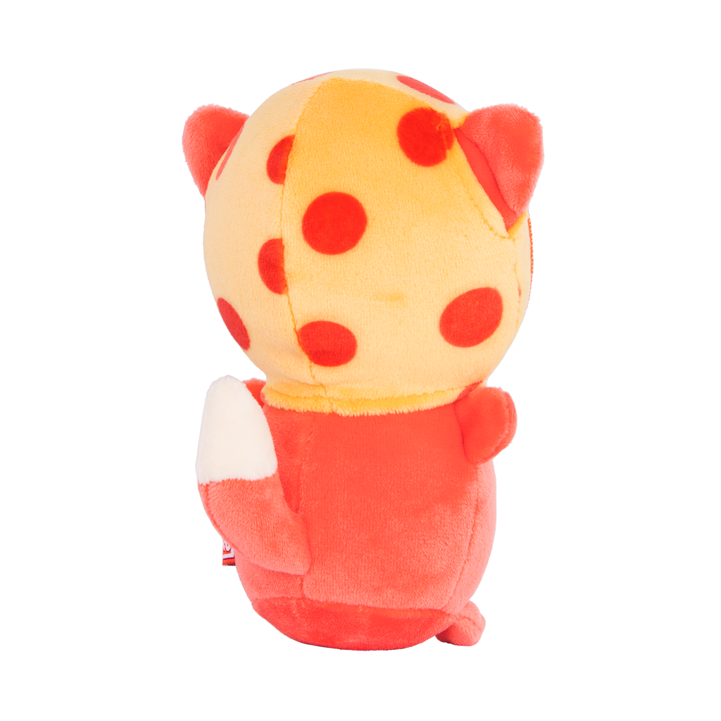 Plush fox with a pizza hood.