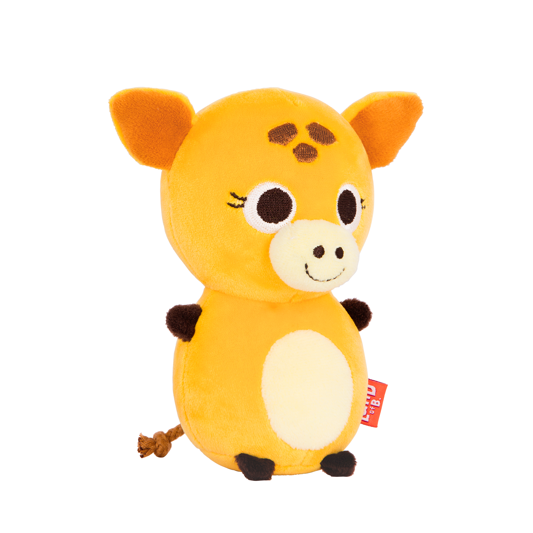 Plush giraffe with a candy hood.