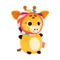 Plush giraffe with a candy hood.