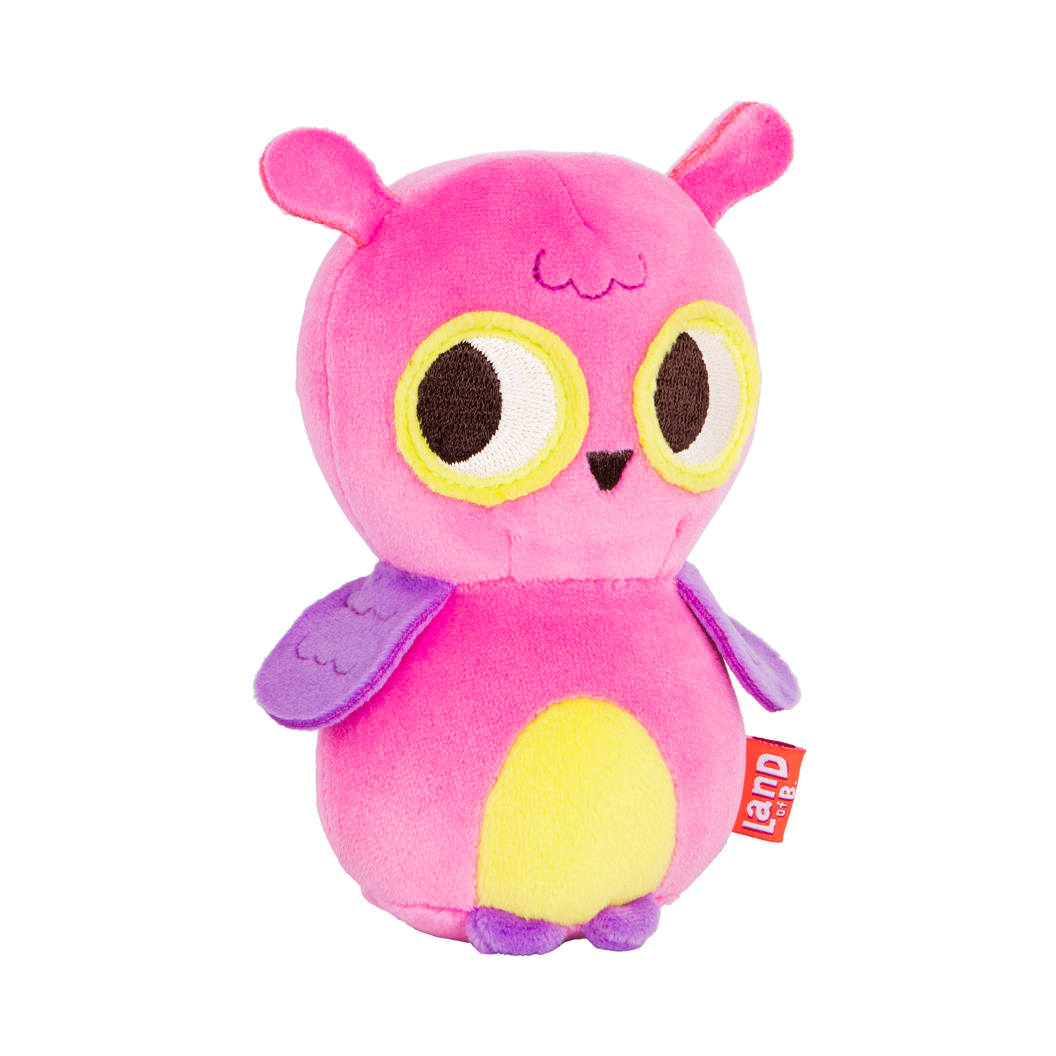 Plush owl with a donut hood.