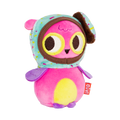 Plush owl with a donut hood.