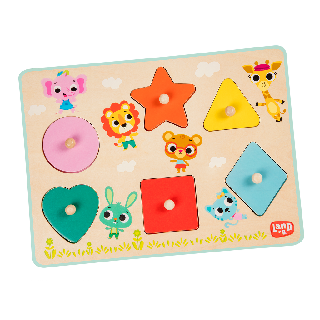 Shape wooden peg puzzle