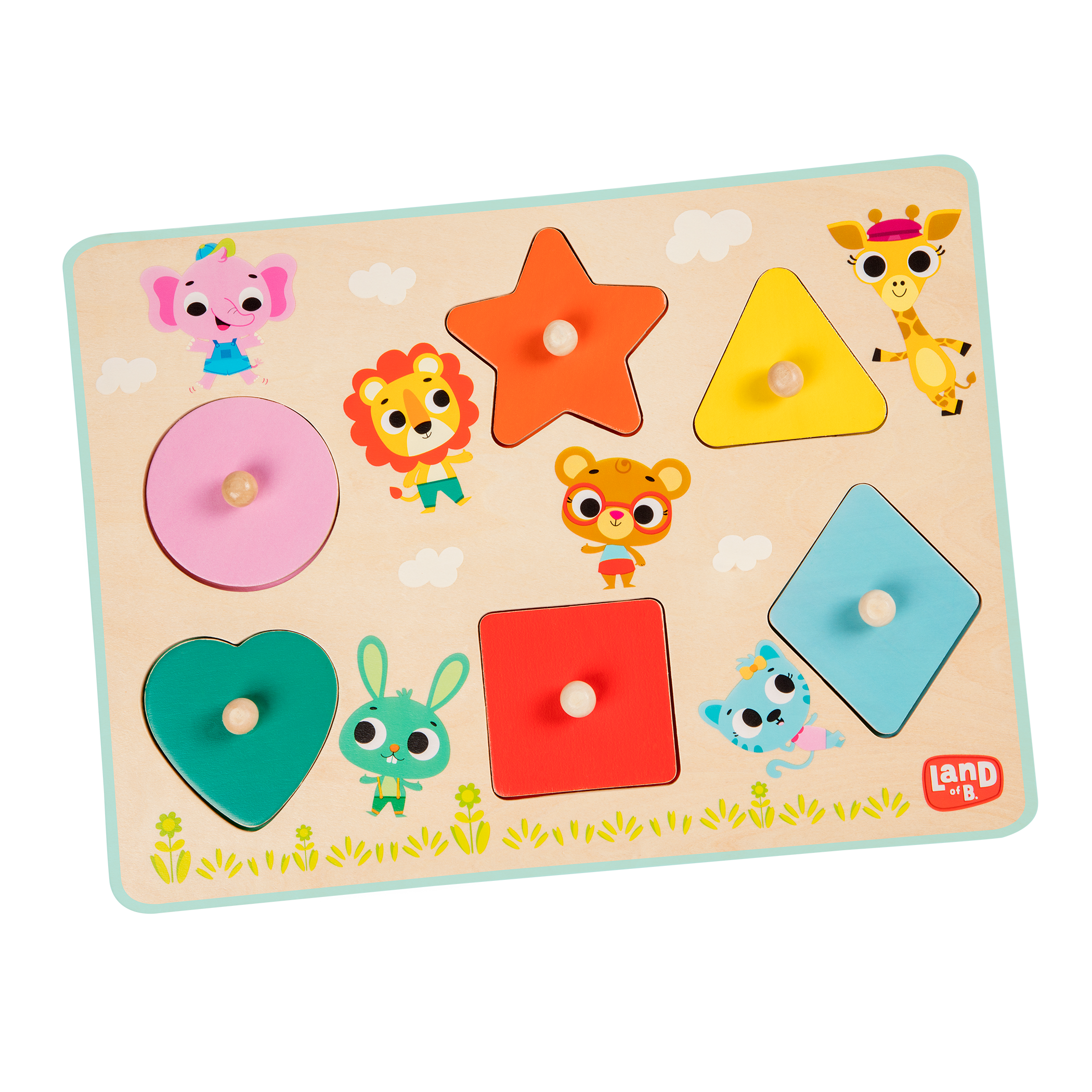 Shape wooden peg puzzle