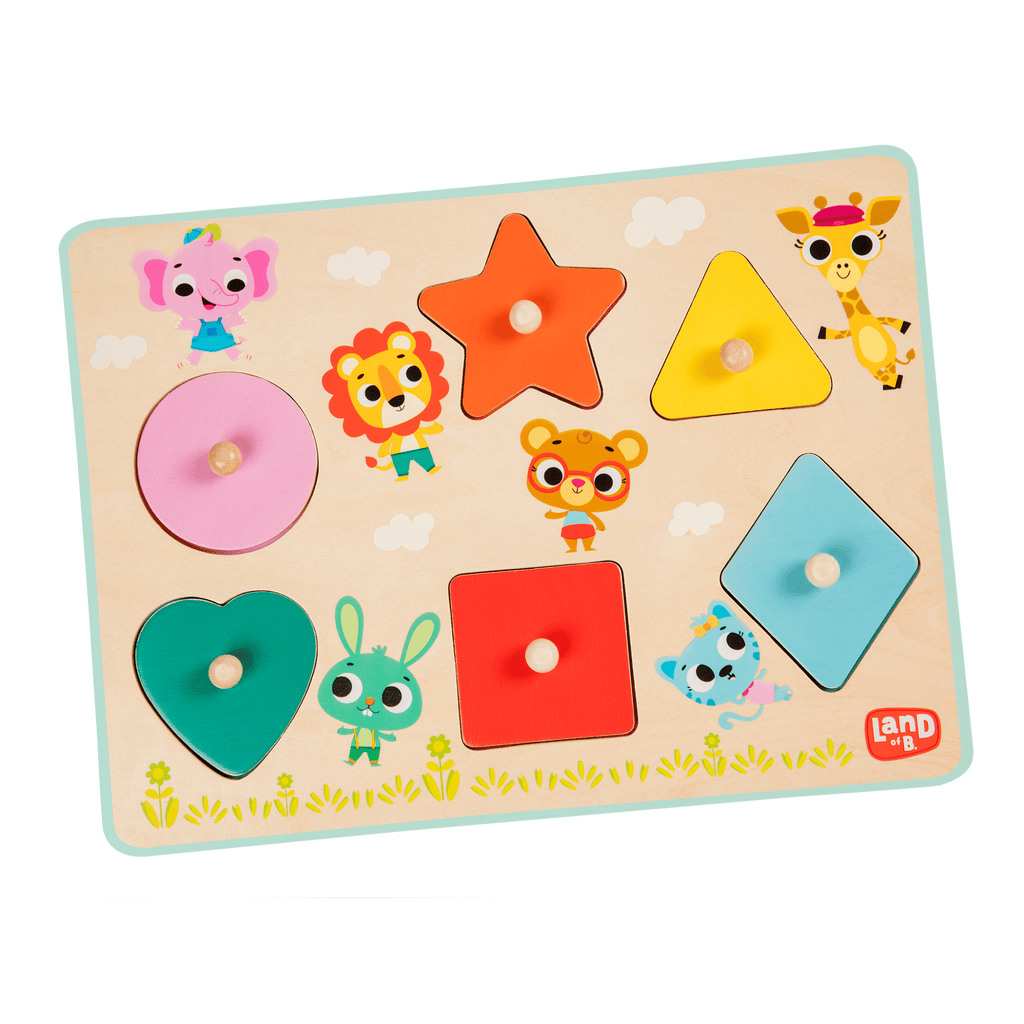 Shape wooden peg puzzle