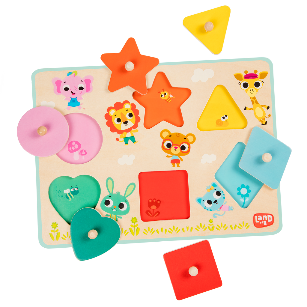 Shape wooden peg puzzle