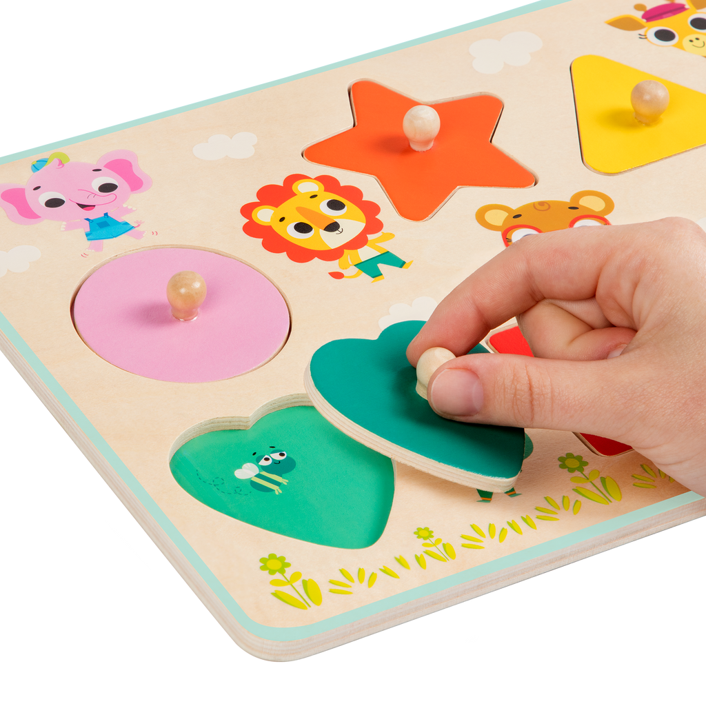 Shape wooden peg puzzle