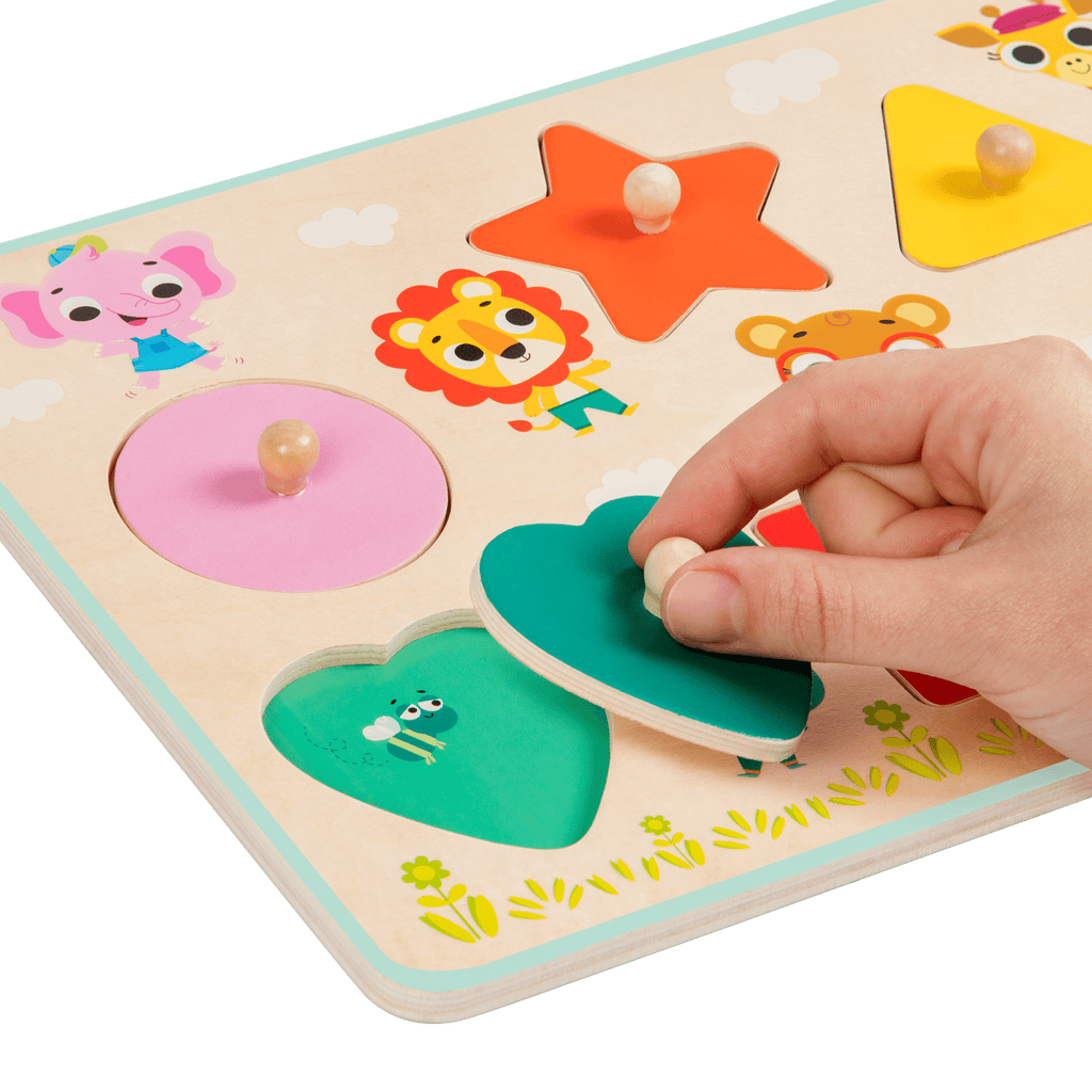 Shape wooden peg puzzle