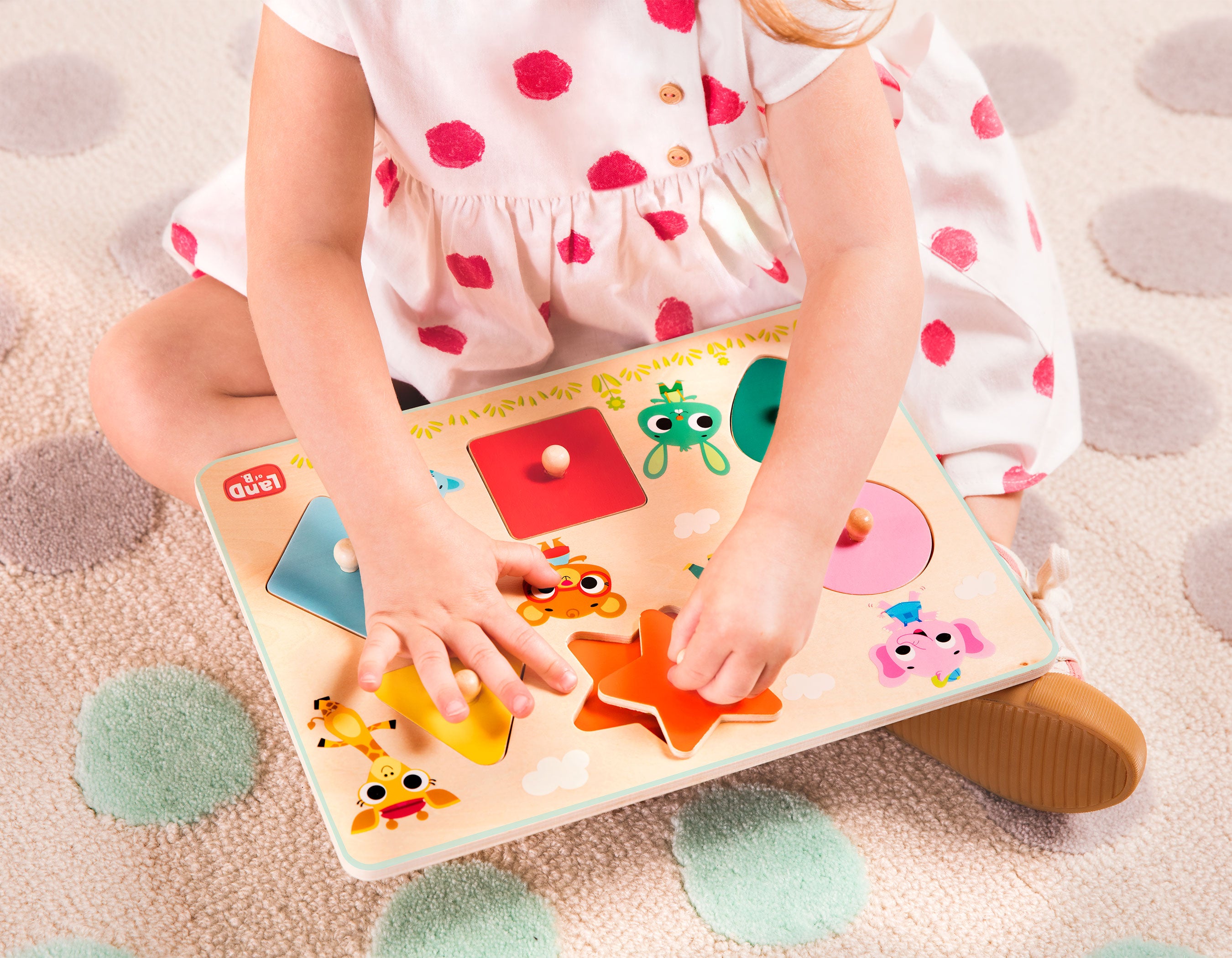 Shape wooden peg puzzle