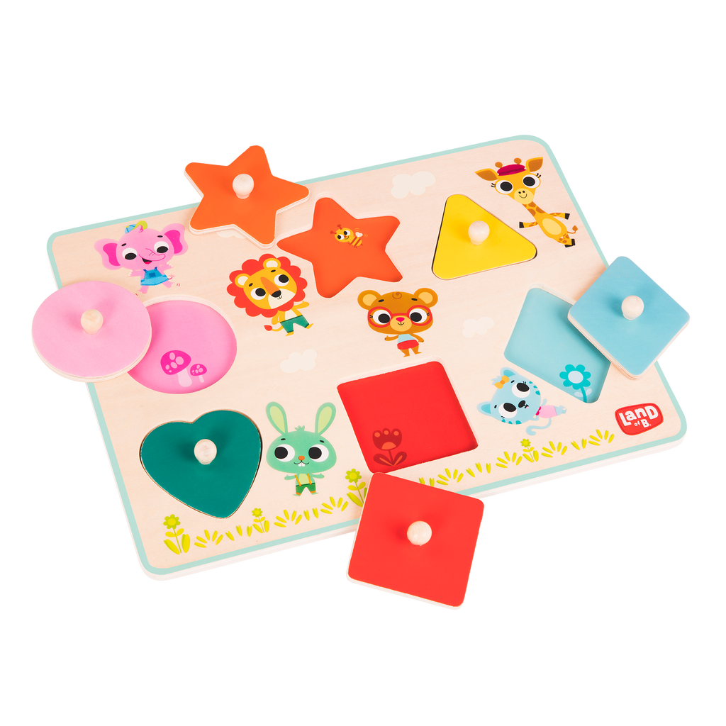 Shape wooden peg puzzle