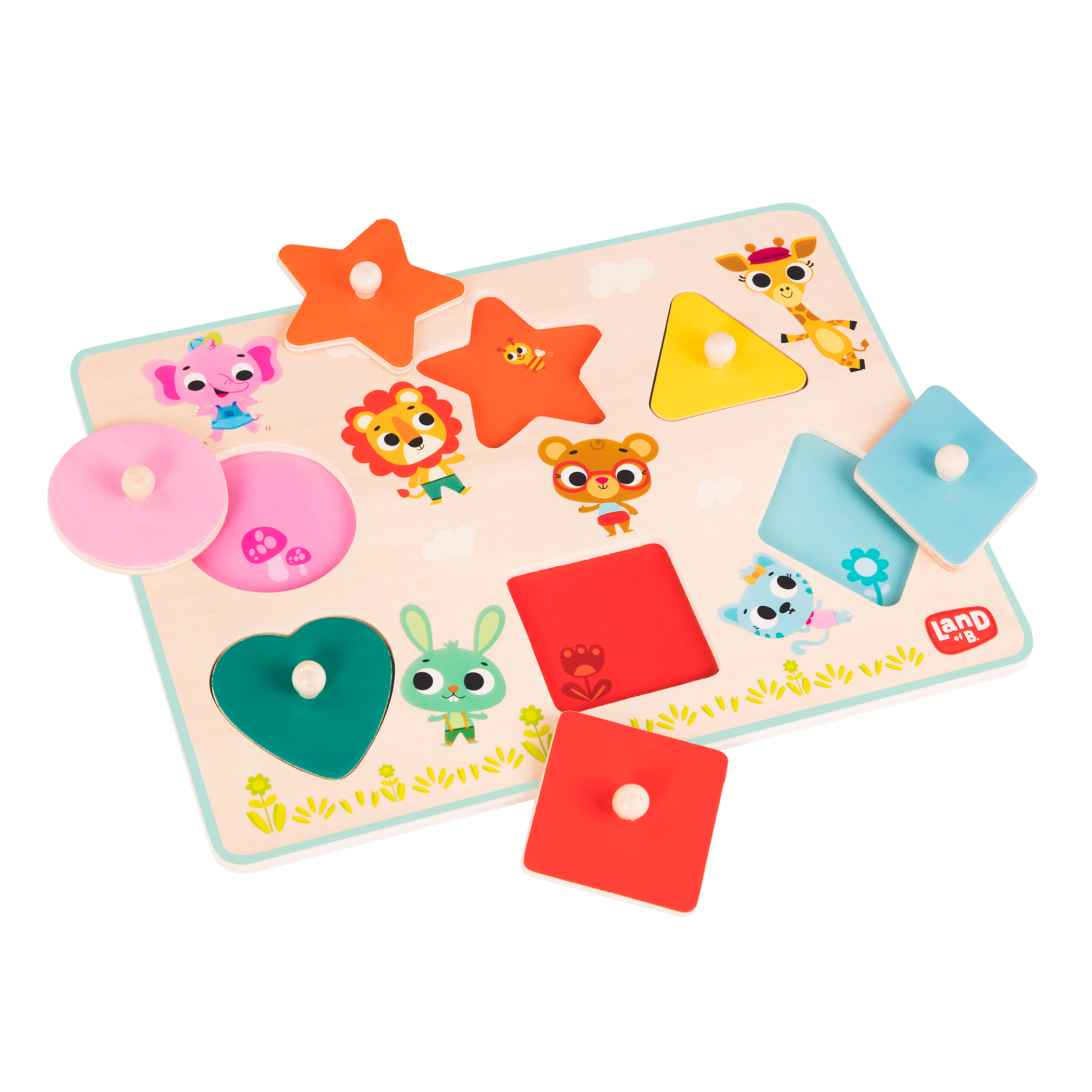 Shape wooden peg puzzle